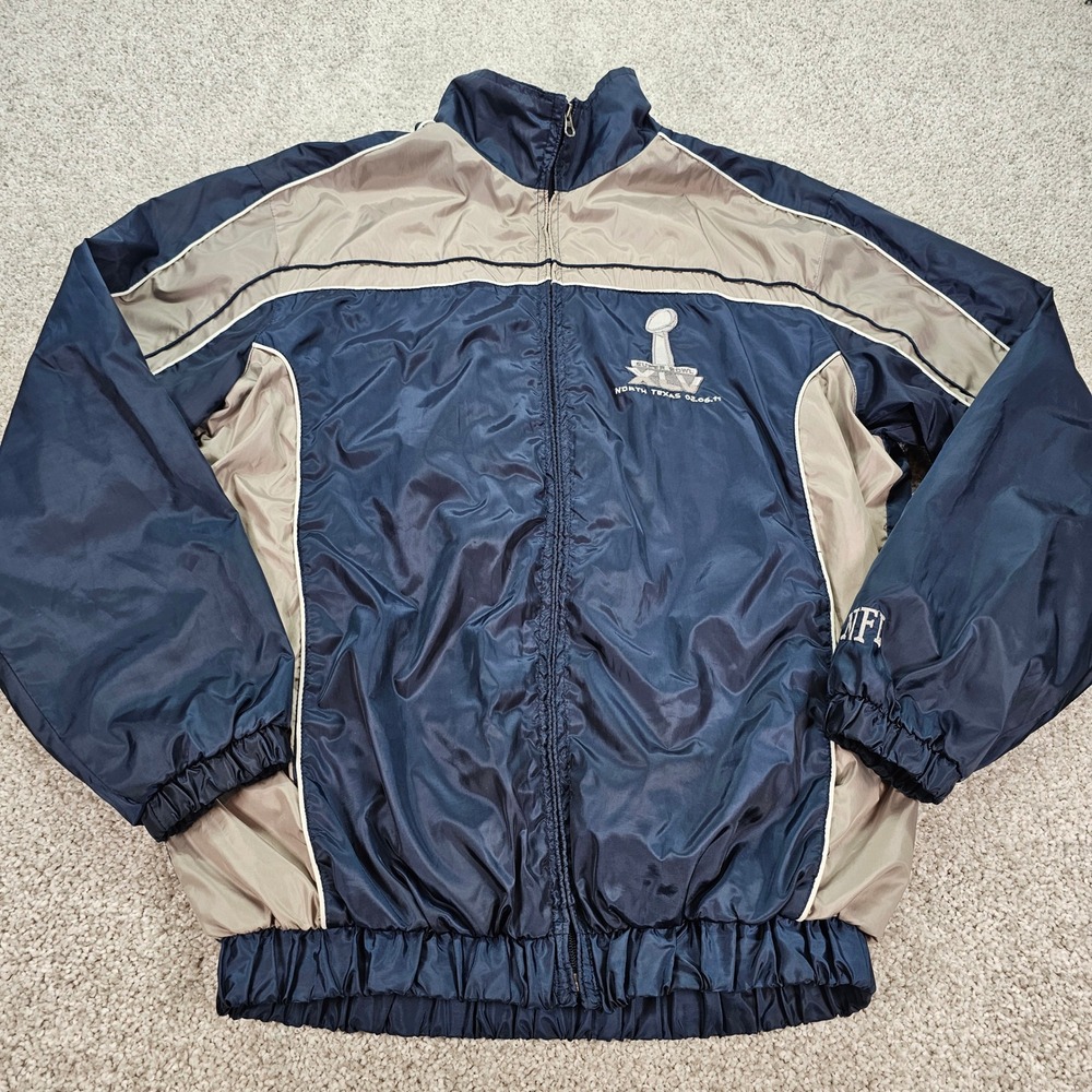 Vintage NFL Super Bowl XLV North Texas‎ 2011 Jacket Navy Gray Mens Size M/L